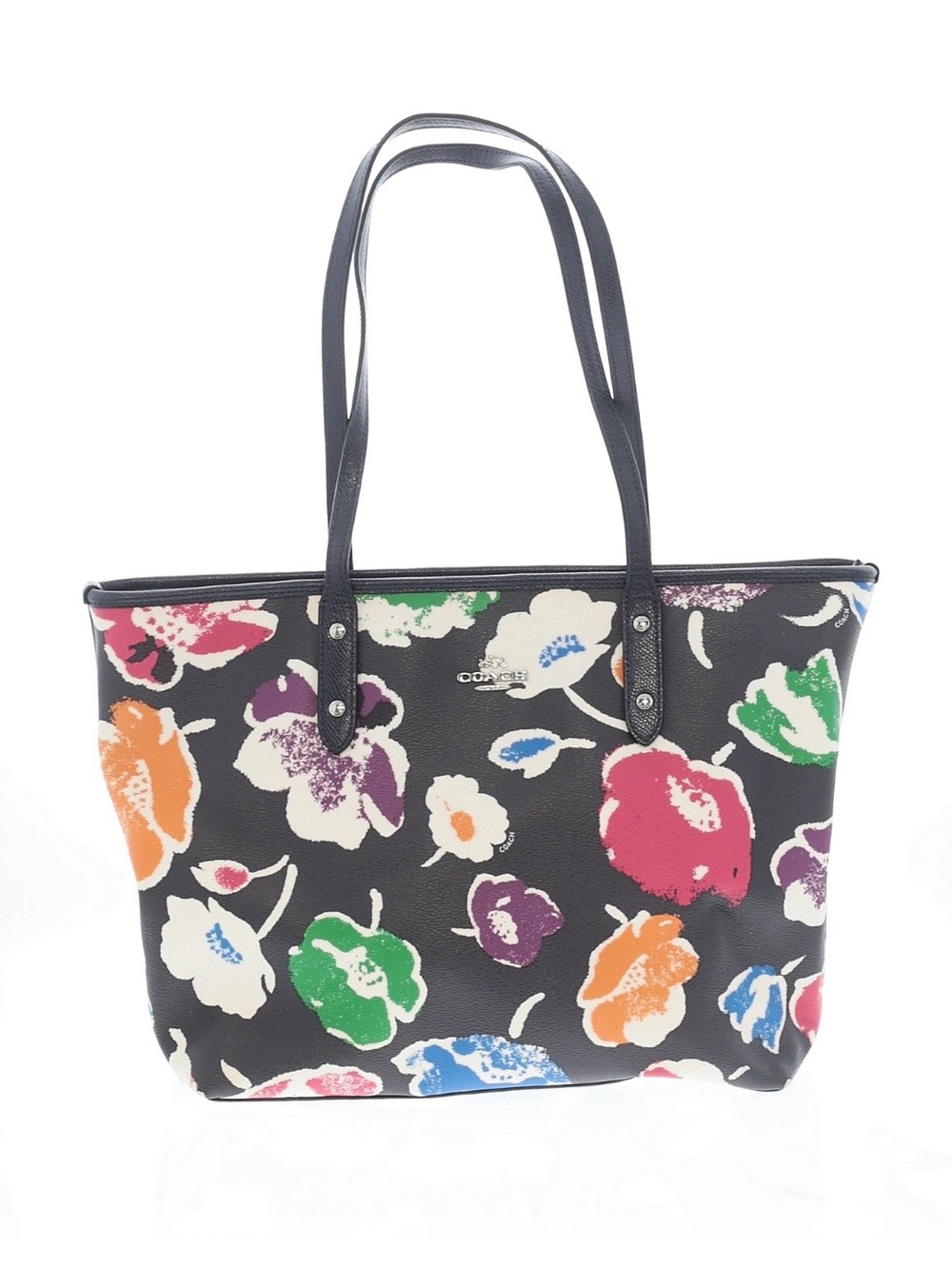 Coach floral print tote shoulder bag purse